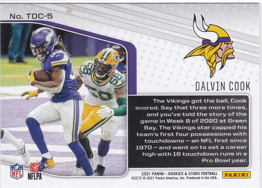 2021 Rookies & Stars Touchdown Cub #5 Dalvin Cook Minnesota Vikings