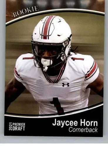 Original gloss 2021 Sage Hit Premier Draft Jaycee Horn rookie card NM-MT
