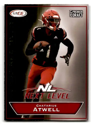 Original gloss of Chatarius Atwell football card from Sage Hit Premier Draft series