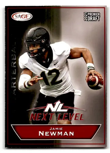 Jamie Newman football card from 2021 SAGE Hit Premier Draft Red collection