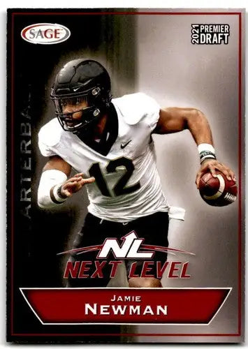 Jamie Newman football card from 2021 Sage Hit Premier Draft Red series in near mint condition