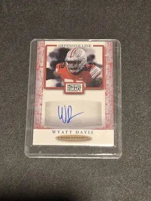 2021 SAGE Premier Draft #A10 Wyatt Davis Autographs Red - Football Card Single