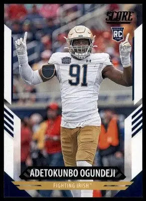 2021 Score Adetokunbo Ogundeji RC 395 Notre Dame Fighting Irish