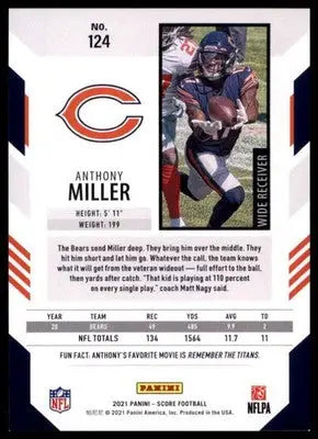 2021 Score Anthony Miller 124 Chicago Bears