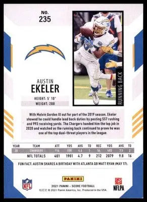2021 Score Austin Ekeler 235 Los Angeles Chargers