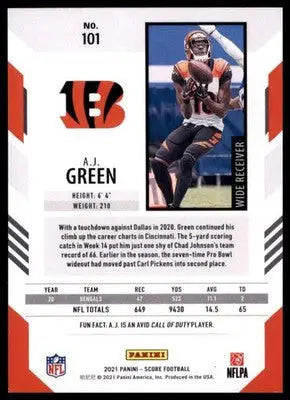 2021 Score Base A.J. Green Cincinnati Bengals 101 - Football Card Single