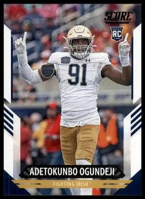 2021 Score Base Adetokunbo Ogundeji RC Notre Dame Fighting Irish 395 - Football Card Single