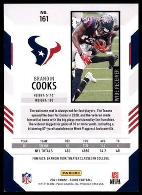 2021 Score Base Brandin Cooks Houston Texans 161 - Football Card Single