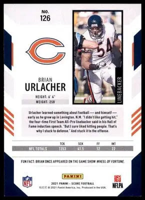 2021 Score Base Brian Urlacher Chicago Bears 126 - Football Card Single