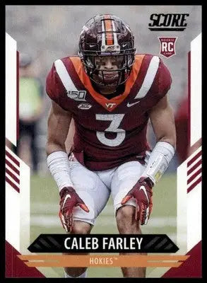 2021 Score Base Caleb Farley RC Virginia Tech Hokies 341 - Football Card Single