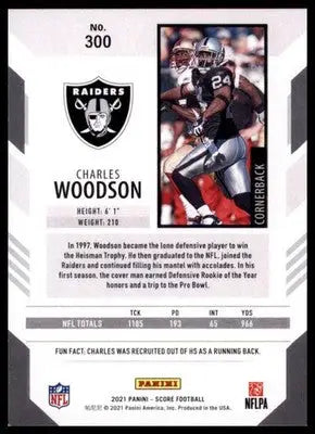 2021 Score Base Charles Woodson Oakland Raiders 300 - Football Card Single
