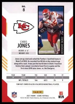 2021 Score Base Chris Jones Kansas City Chiefs 8 - Football Card Single