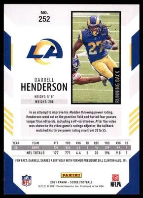 2021 Score Base Darrell Henderson Los Angeles Rams 252 - Football Card Single