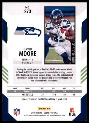 2021 Score Base David Moore Seattle Seahawks 273 - Football Card Single