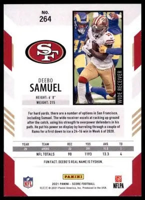 2021 Score Base Deebo Samuel San Francisco 49ers 264 - Football Card Single