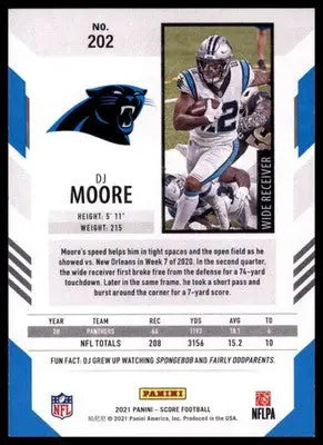 2021 Score Base DJ Moore Carolina Panthers 202 - Football Card Single