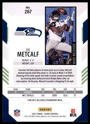2021 Score Base DK Metcalf Seattle Seahawks 267 - Football Card Single
