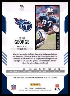 2021 Score Base Eddie George Tennessee Titans 188 - Football Card Single
