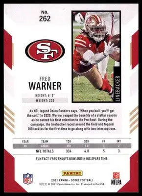 2021 Score Base Fred Warner San Francisco 49ers 262 - Football Card Single