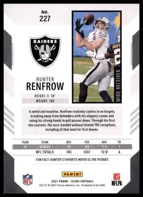 2021 Score Base Hunter Renfrow Las Vegas Raiders 227 - Football Card Single