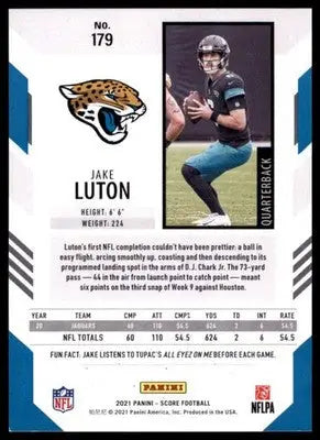 2021 Score Base Jake Luton Jacksonville Jaguars 179 - Football Card Single