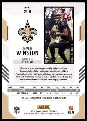 2021 Score Base Jameis Winston New Orleans Saints 208 - Football Card Single