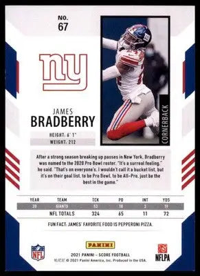 2021 Score Base James Bradberry New York Giants 67 - Football Card Single