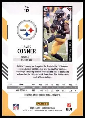 2021 Score Base James Conner Pittsburgh Steelers 113 - Football Card Single