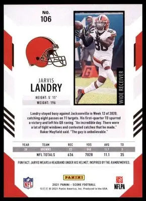 2021 Score Base Jarvis Landry Cleveland Browns 106 - Football Card Single
