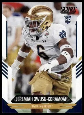 2021 Score Base Jeremiah Owusu-Koramoah RC Notre Dame Fighting Irish 353 - Football Card Single