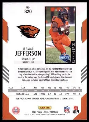 2021 Score Base Jermar Jefferson RC Oregon State Beavers 320 - Football Card Single