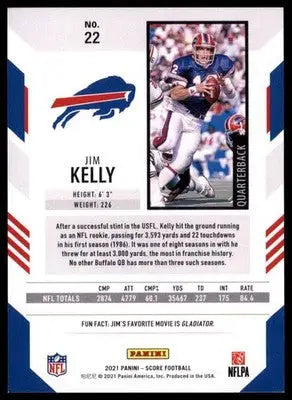 2021 Score Base Jim Kelly Buffalo Bills 22 - Football Card Single