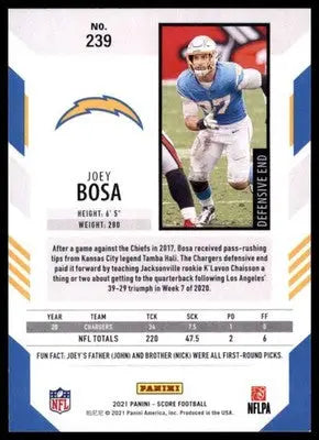 2021 Score Base Joey Bosa Los Angeles Chargers 239