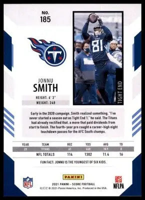 2021 Score Base Jonnu Smith Tennessee Titans 185 - Football Card Single