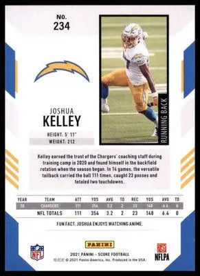 2021 Score Base Joshua Kelley Los Angeles Chargers 234 - Football Card Single