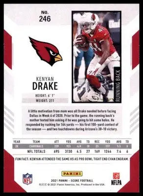 2021 Score Base Kenyan Drake Arizona Cardinals 246 - Football Card Single