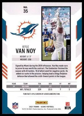 2021 Score Base Kyle Van Noy Miami Dolphins 35 - Football Card Single