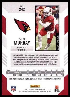 2021 Score Base Kyler Murray Arizona Cardinals 242 - Football Card Single