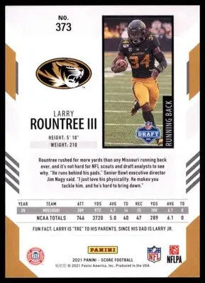 2021 Score Base Larry Rountree III RC Missouri Tigers 373 - Football Card Single