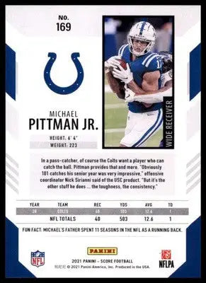 2021 Score Base Michael Pittman Jr. Indianapolis Colts 169 - Football Card Single