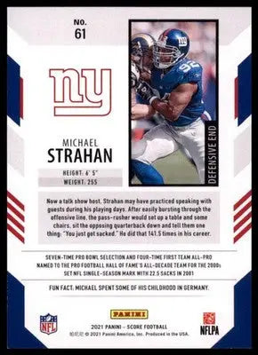 2021 Score Base Michael Strahan New York Giants 61 - Football Card Single