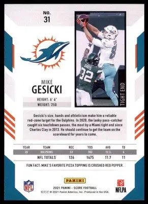 2021 Score Base Mike Gesicki Miami Dolphins 31 - Football Card Single