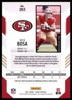 2021 Score Base Nick Bosa San Francisco 49ers 263 - Football Card Single