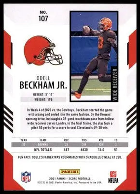 2021 Score Base Odell Beckham Jr. Cleveland Browns 107 - Football Card Single