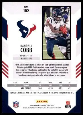 2021 Score Base Randall Cobb Houston Texans 162 - Football Card Single