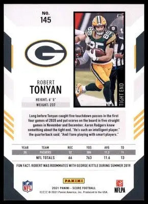2021 Score Base Robert Tonyan Green Bay Packers 145 - Football Card Single