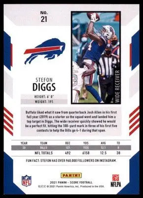 2021 Score Base Stefon Diggs Buffalo Bills 21 - Football Card Single