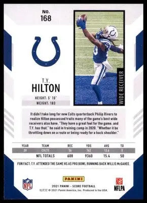 2021 Score Base T.Y. Hilton Indianapolis Colts 168 - Football Card Single