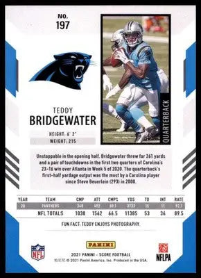 2021 Score Base Teddy Bridgewater Carolina Panthers 197