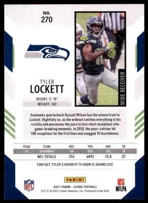 2021 Score Base Tyler Lockett Seattle Seahawks 270 - Football Card Single